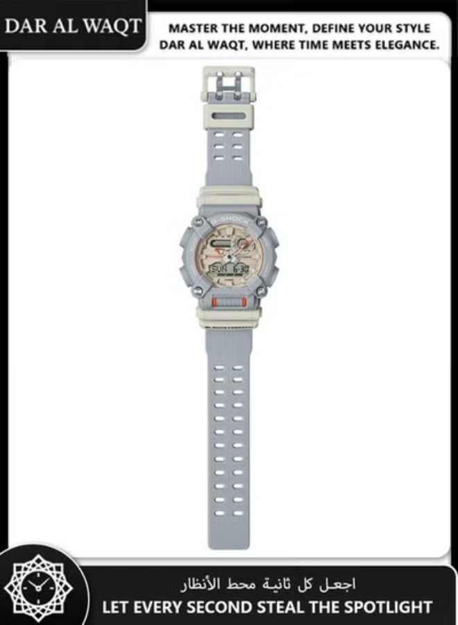 EDIFICE CASIO Casio G-Shock GA-900BEP-8A BlackEyePatch Collaboration Men's Watch - Industrial Design, Orange Accents on Gray Base, Handle With Care Theme, Shock Resistant, 200M Water Resistant, Limited Edition St - Image 2